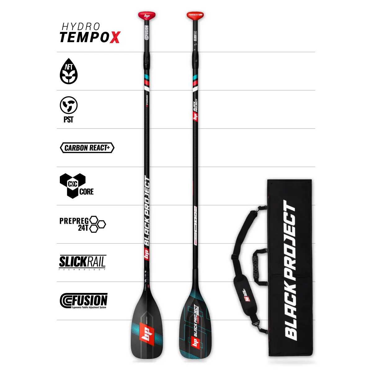 Hydro TempoX 3-Piece SUP Paddle | BLACK PROJECT SUP
