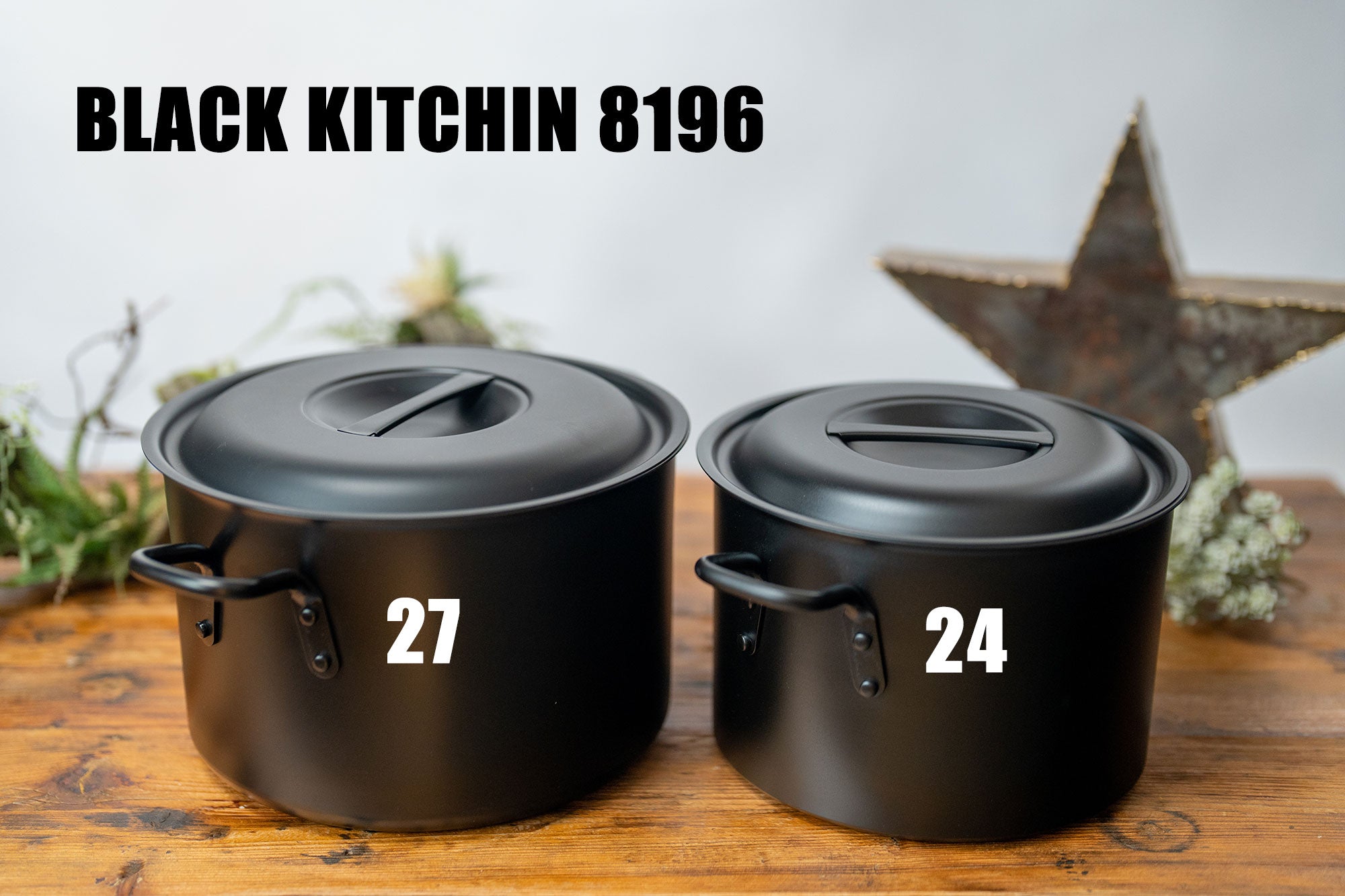 仔犬印/ブラック IH3層鋼 半寸胴鍋 両手鍋 27cm 【受注品】 – BLACK