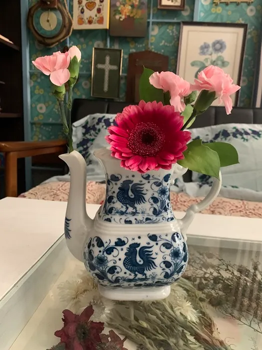 ジャンク オランダ 花瓶 コーヒーポット 陶器 ニワトリ アンティーク