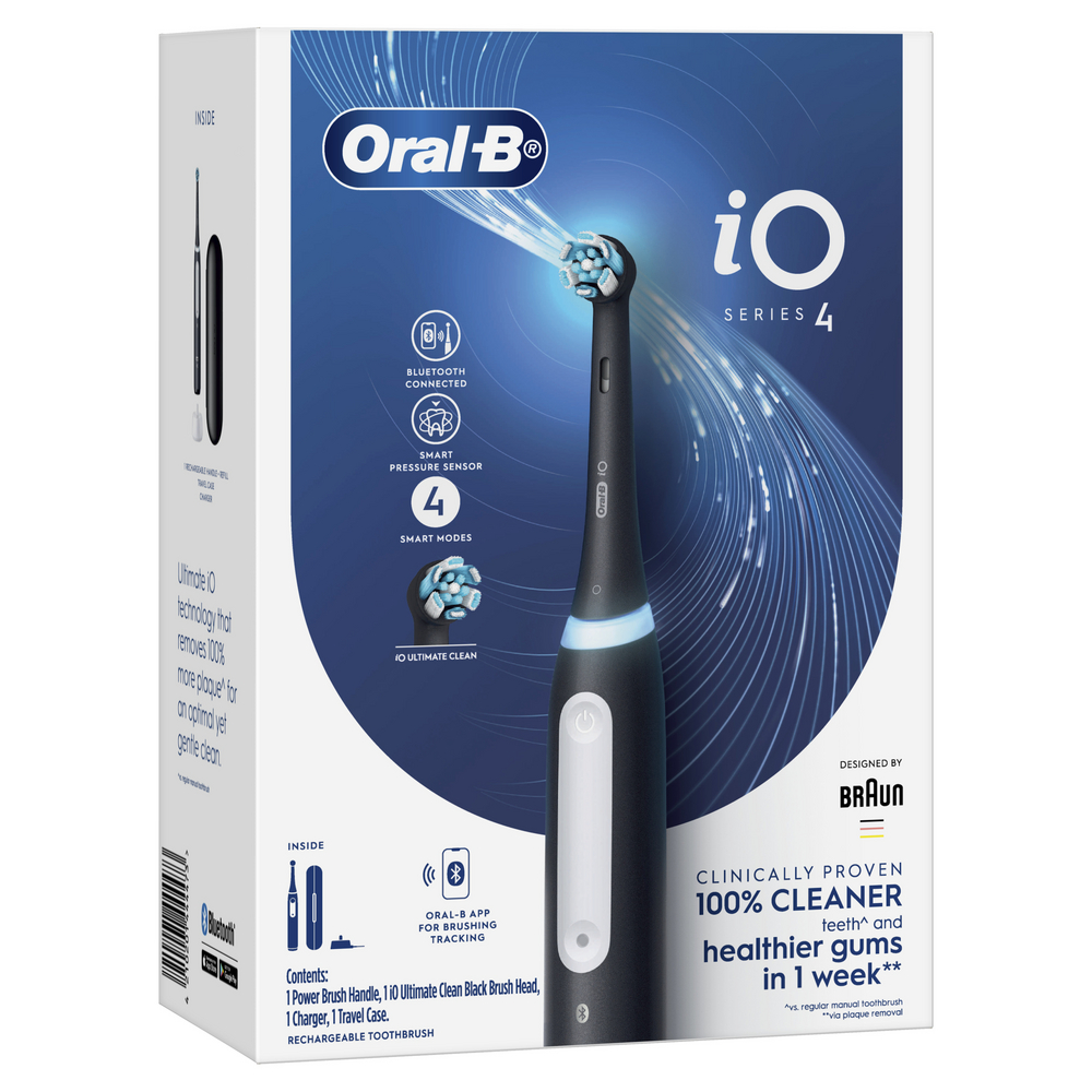Oral-B iO4 Series 4 Electric Toothbrush Black - Braun & Oral-B NZ