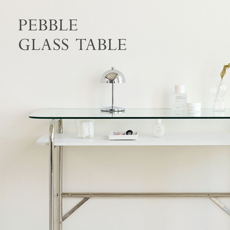 roomnhome ぺブル ガラスデスク 100cm 収納棚デスク デスク パソコン