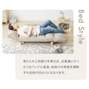 ソファ 2人掛け コンパクト リクライニング 背もたれ14段階調整 肘掛け