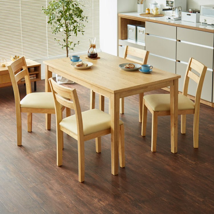 ダイニングテーブル 5点セット120cm×75cm 4人掛け 天然木 オーク
