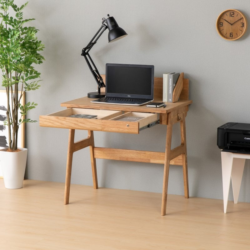 一生紀 学習デスク 引き出し付 幅80cm コンセント付 木製 ブック