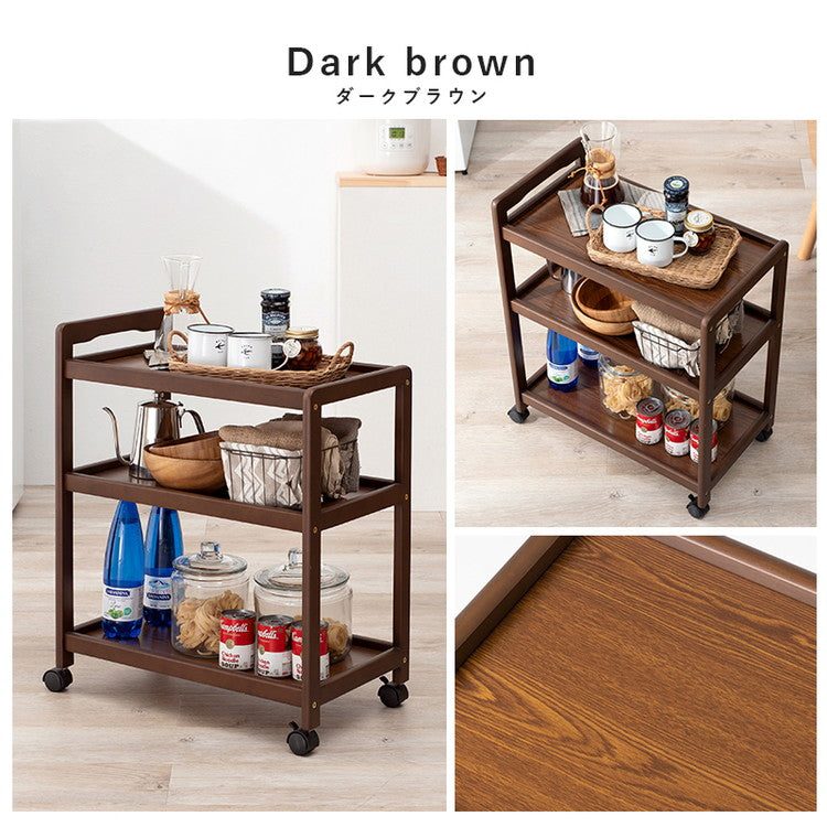 キッチンワゴン 天然木 キャスター付き キッチンラック キッチン収納