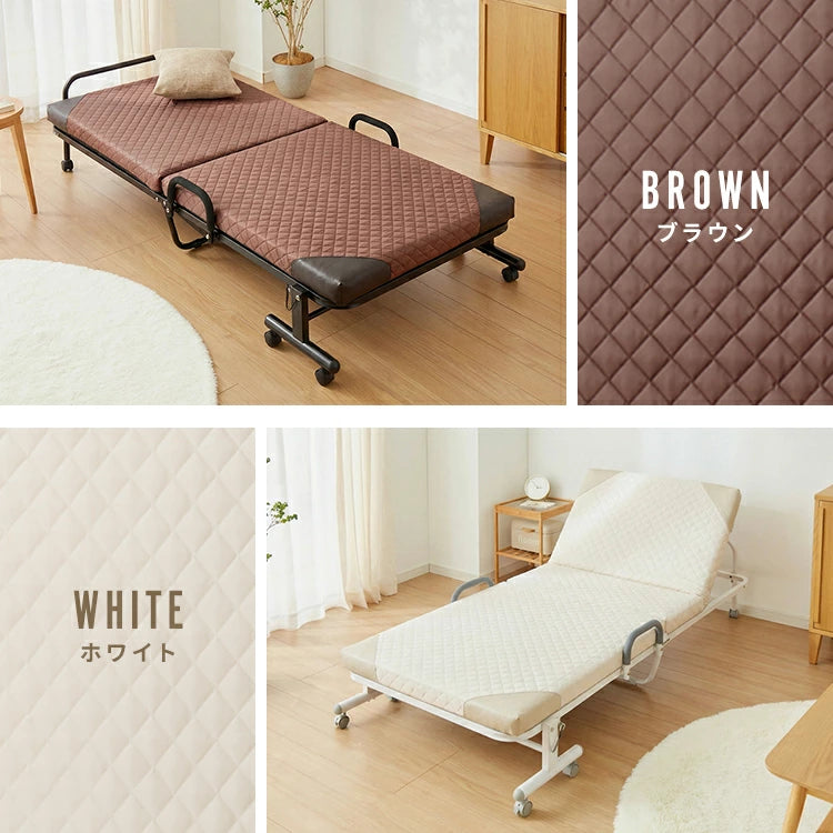 折りたたみベッド シングル キャスター付き マットレス キャスター