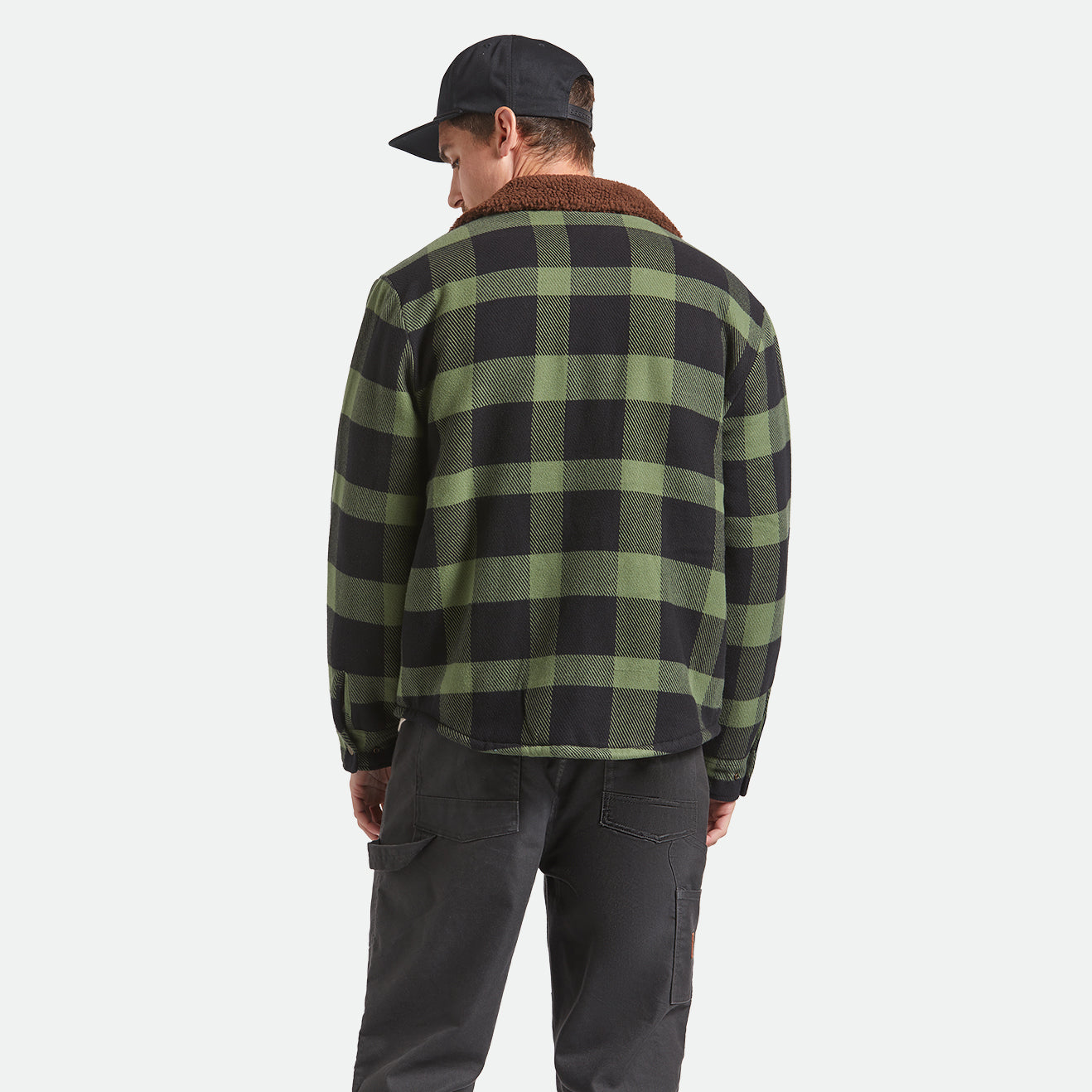 DURHAM LINED JACKET - BLACK/WILD GREEN FLANNEL