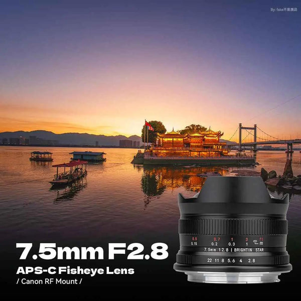 Brightin Star 7.5mm F2.8 Fisheye Lens Ultra Wide Angle Lens APS-C