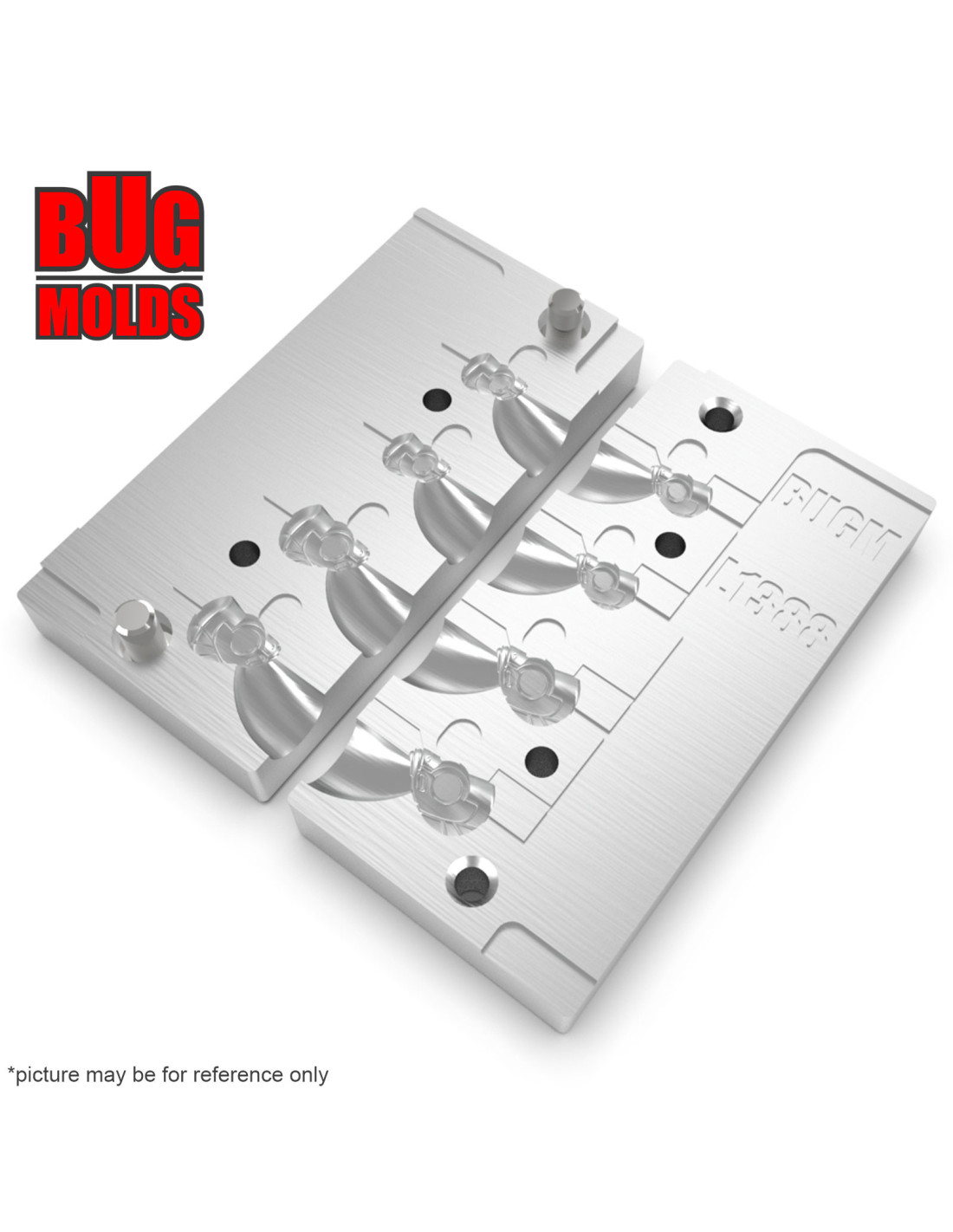 Aluminum CNC Mold Jig Head Okashira 2-4g 4-cav: 2-2-4-4g ID L1388