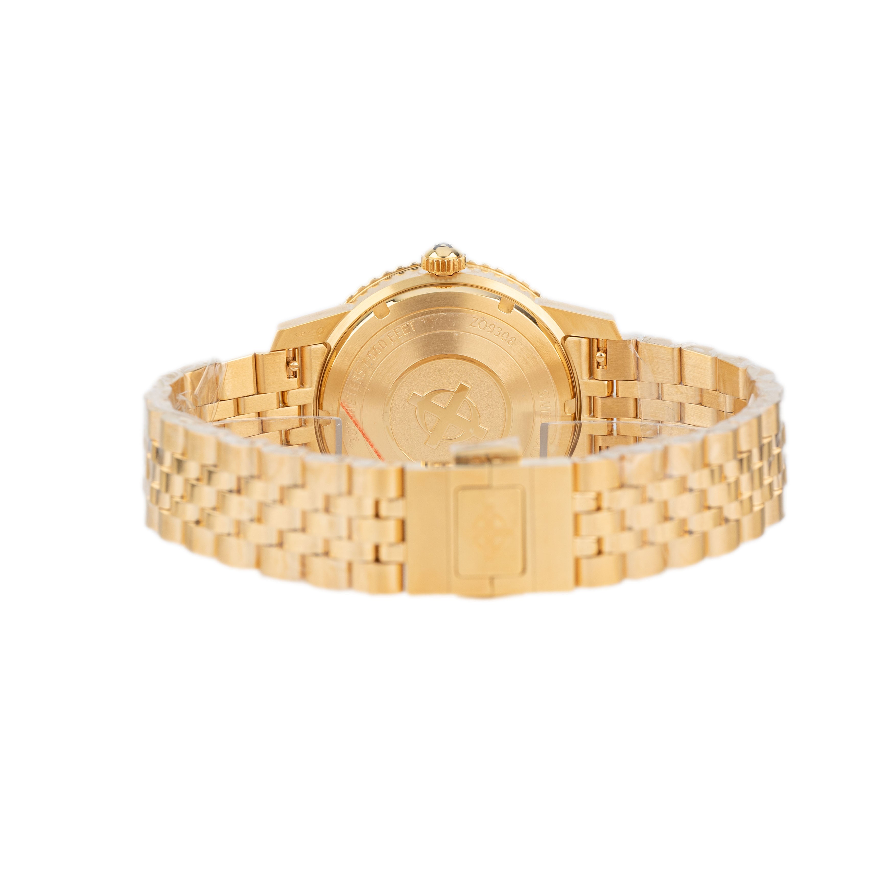 Zodiac Super Sea Wolf Compression Diver Gold Plated Black Dial 40mm Z0