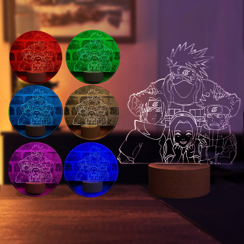 Naruto Kakashi Team 7 Figure Decorative Gift Led Table Lamp | BYLAMP