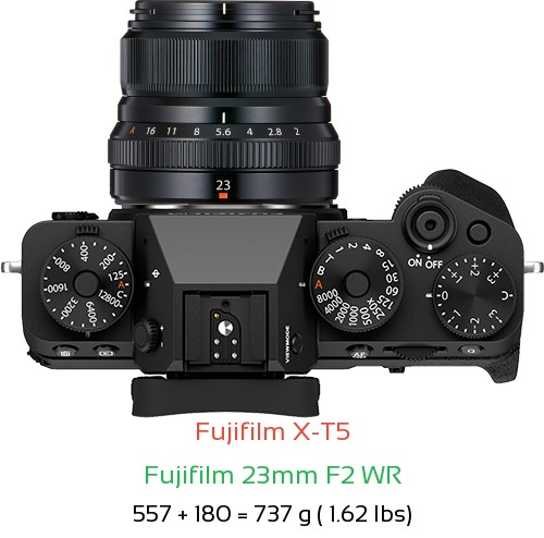 Fujifilm X-T5 Camera and Fujifilm 23mm F2 WR Lens
