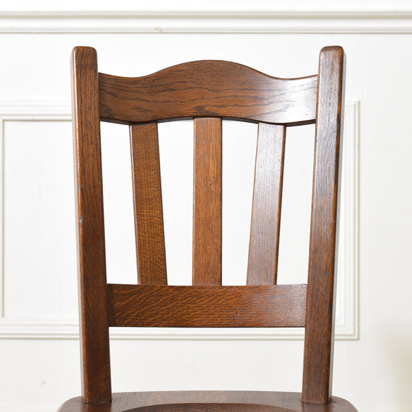 オランダ民芸家具 オーク無垢材 ダイニングチェア4脚セット #32155