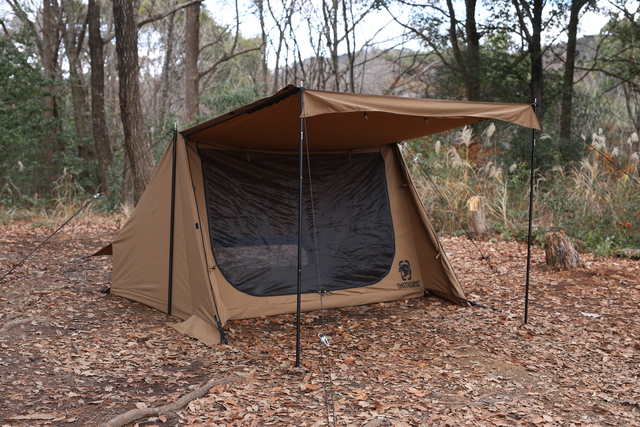 OneTigris×ナチュラム フロントウォール付きの「スーパーシェルターTC