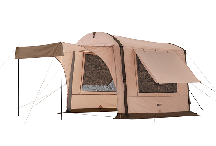 ロゴスから車と連結可能なエアチューブ式シェルター「Tradcanvas エア