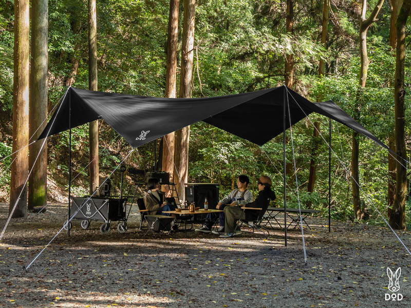 DODのカマボコテント/チーズタープに新色ブラックカラーが登場