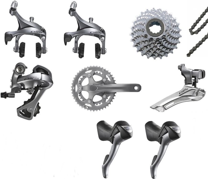 Kit Shimano Speed Claris 2400 16v 175mm 50-34 12x25 S Cubos - Canaã