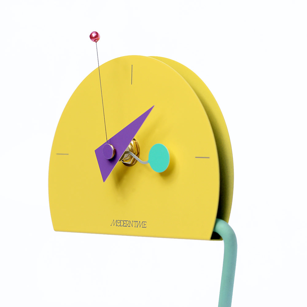 Peacock Desk Clock in Yellow by Canetti – Canetti Design Group