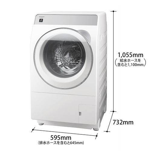 シャープ ドラム式洗濯機 左開き 洗濯11.0kg 乾燥6.0kg 幅64cm 自動お