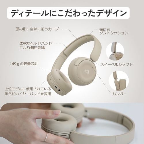 JVCケンウッド HA-S60W-C ワイヤレスヘッドホン Bluetooth対応 30mm