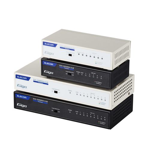 エレコム EHC-G05MN4-HJW Giga対応 5ポート 静音スイッチングハブ(金属