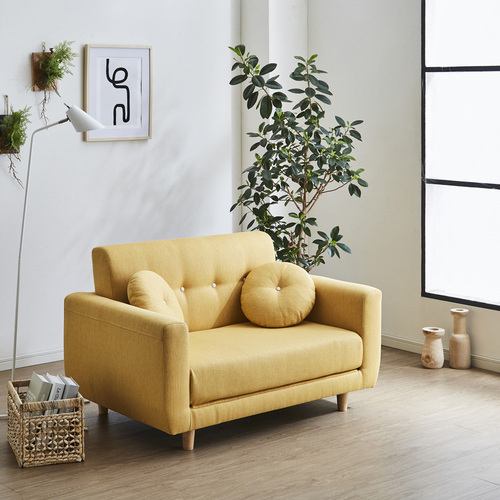 ウェブ限定】ソファベッド「サーム」イエロー SO-SM-YE 引っかきキズに