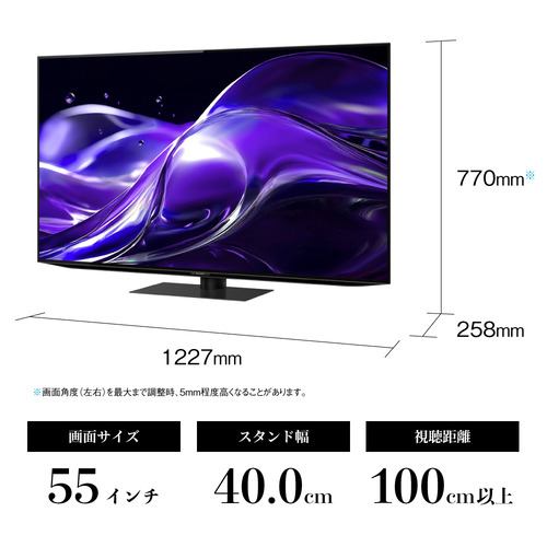 SHARP 4T-C55HQ2 55V型 有機ELテレビ AQUOS OLED | ヤマダウェブコム