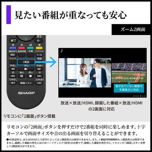 SHARP 4T-C42HQ2 42V型 有機ELテレビ AQUOS OLED | ヤマダウェブコム
