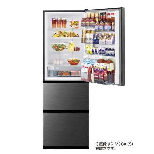 日立 冷蔵庫 375L 右開き 3ドア 幅60cm 真ん中野菜室うるおいチルド R