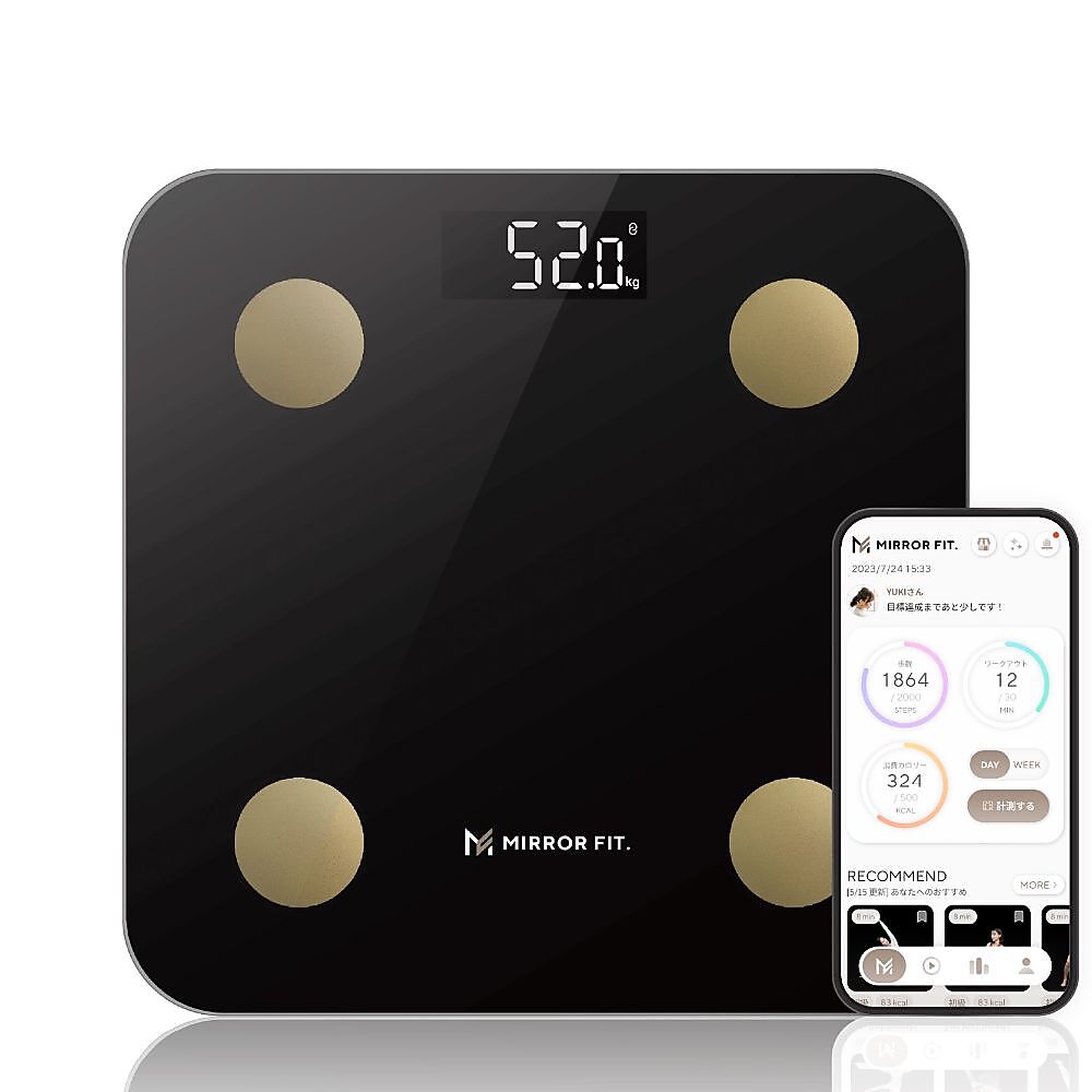 ヤマダモール | MIRROR FIT.スマート体組成計（黒） | ヤマダデンキの