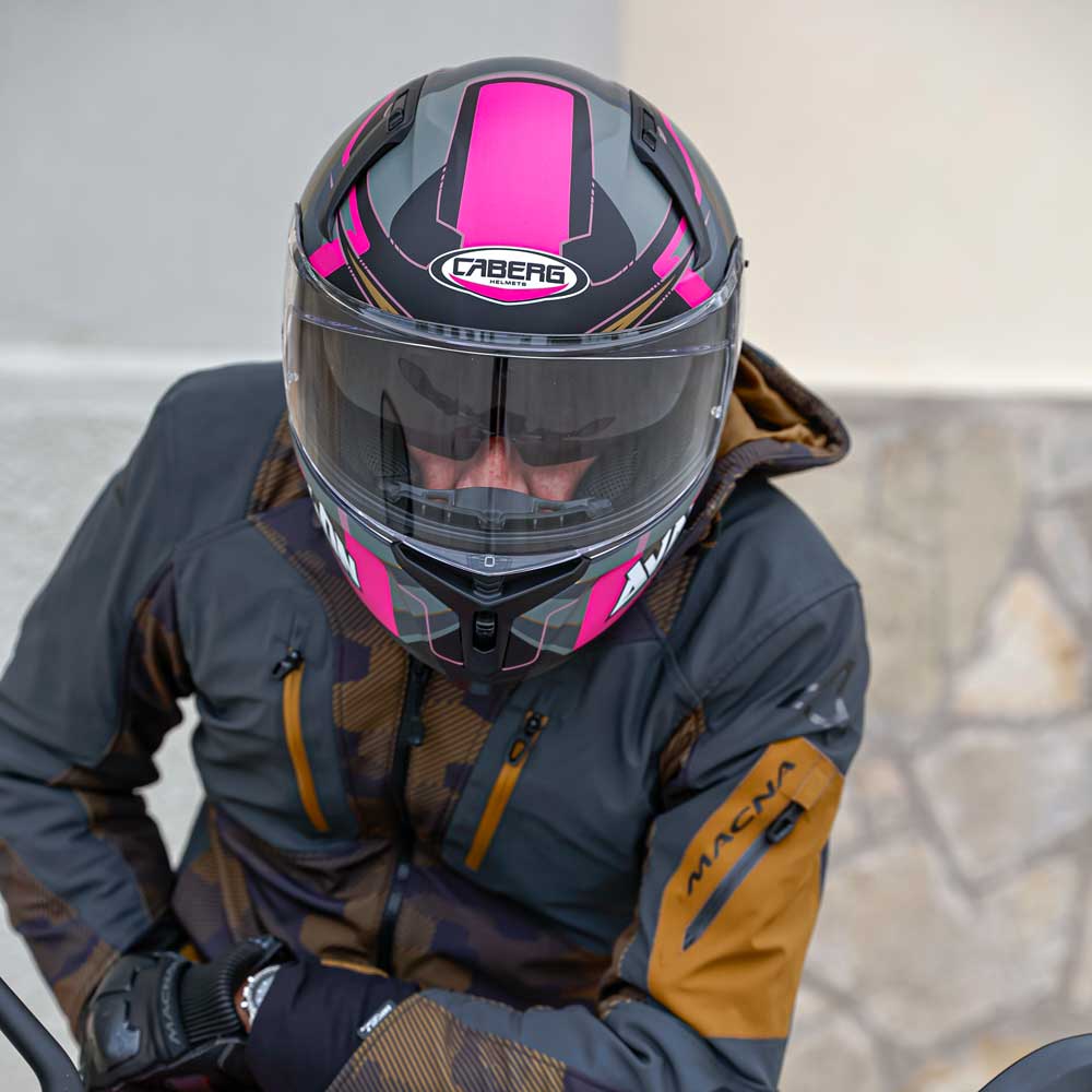 Avalon X Optic Matt Black, Grey & Fuchsia Pink Motorbike Helmet