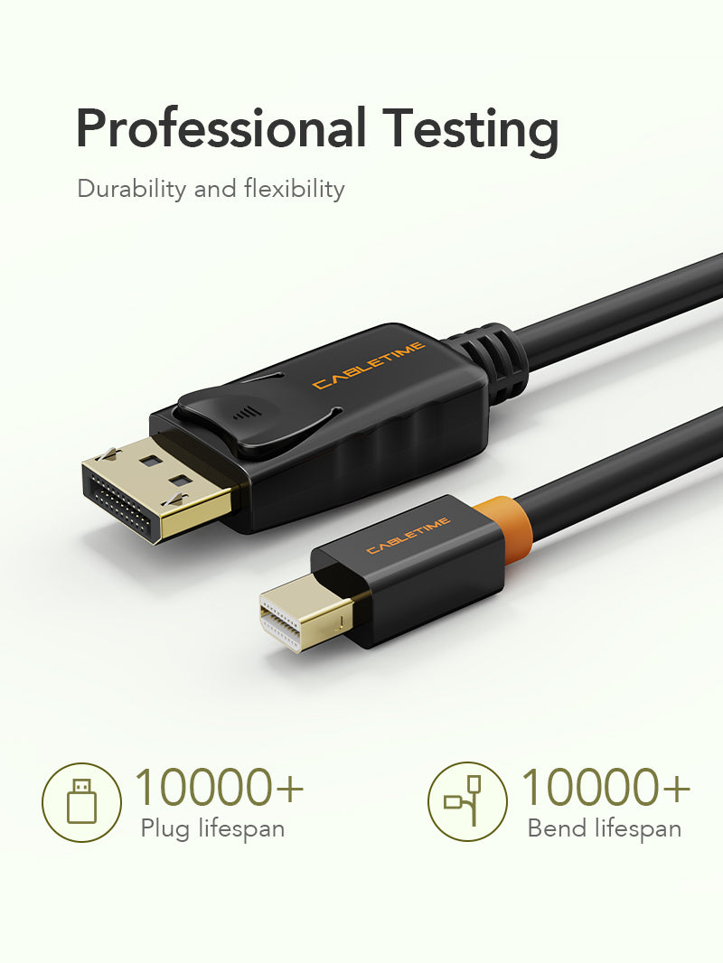 Mini DisplayPort - DisplayPort ケーブル 4K 60Hz (PC & Mac 用)