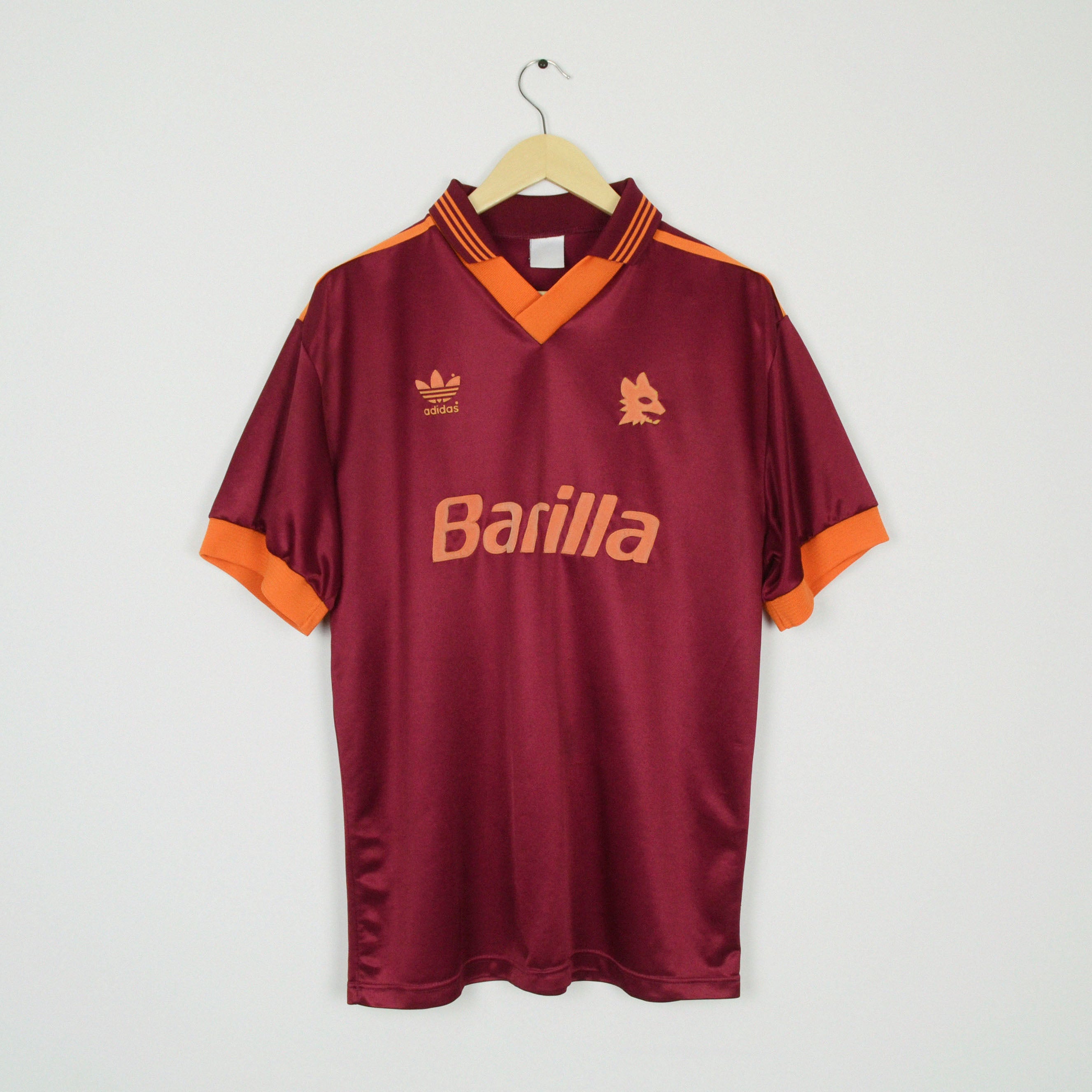 1992-93 Adidas Roma Home Shirt L – Calcio Vintage
