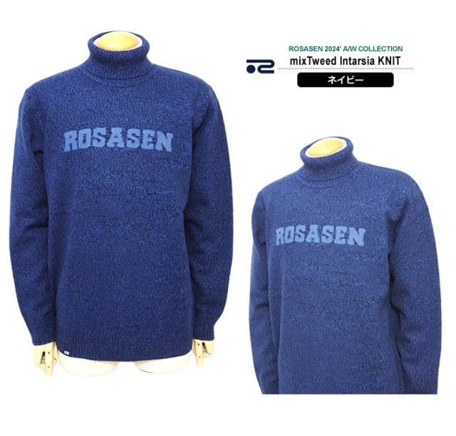 ROSASEN［ロサーセン］ミックスツイード インターシャニット