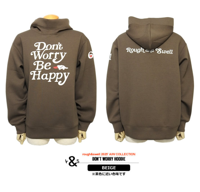 rough&swell［ラフアンドスウェル］DON'T WORRY HOODIE/変形スウェット