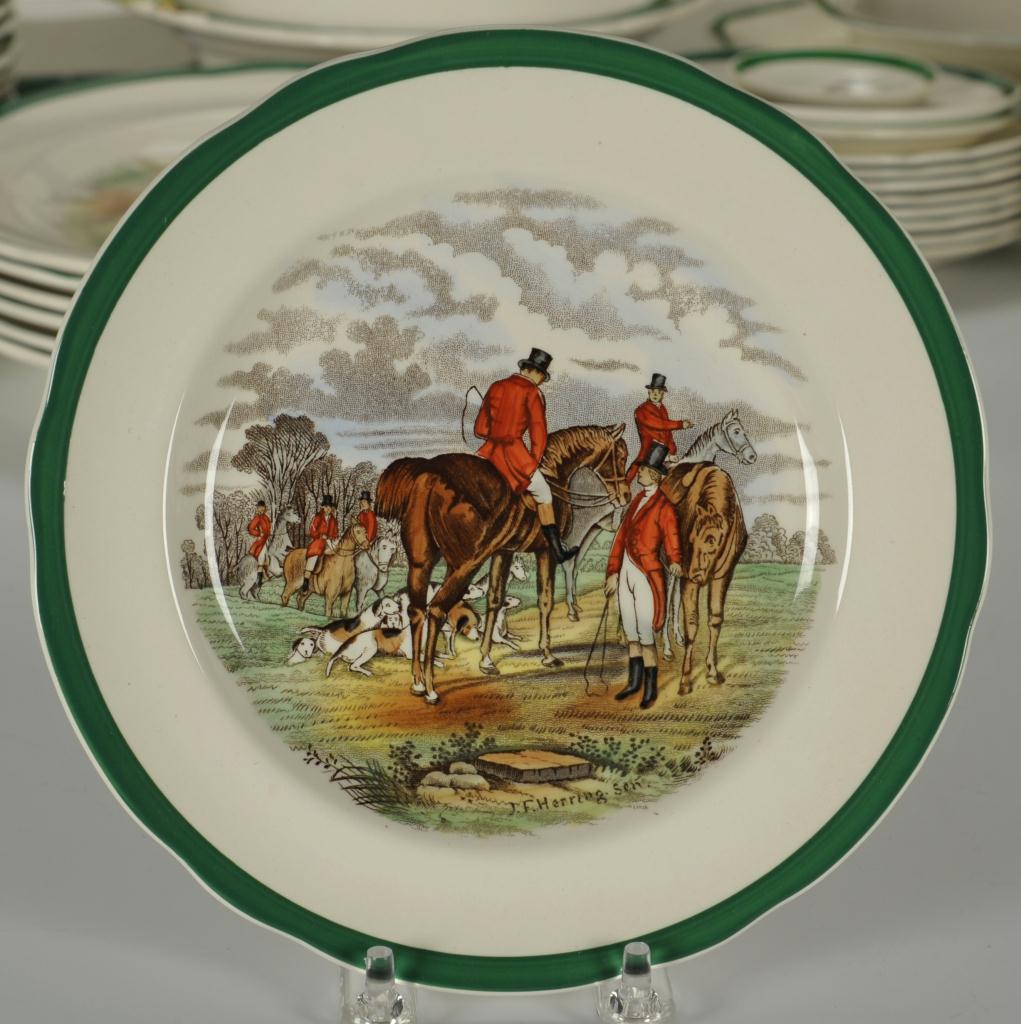 Lot 126: Copeland Spode Hunt Dinnerware, 88 pieces | Case Auctions
