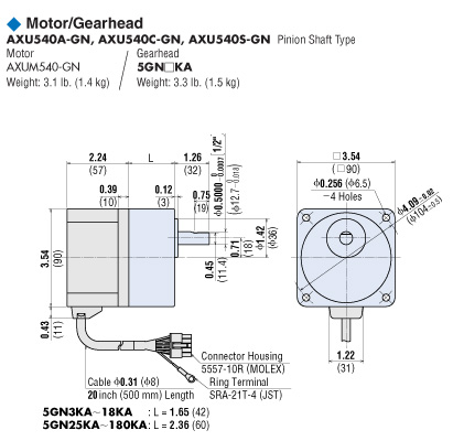 Item # AXUM540-GN / 5GN100KA, Brushless DC Motor On Oriental Motor USA