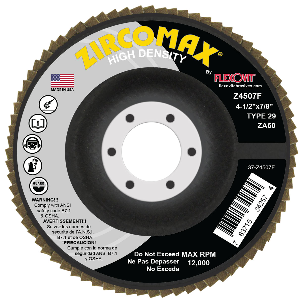 Item # Z4507F, Grinding, Blending & Finishing Flap Disc On