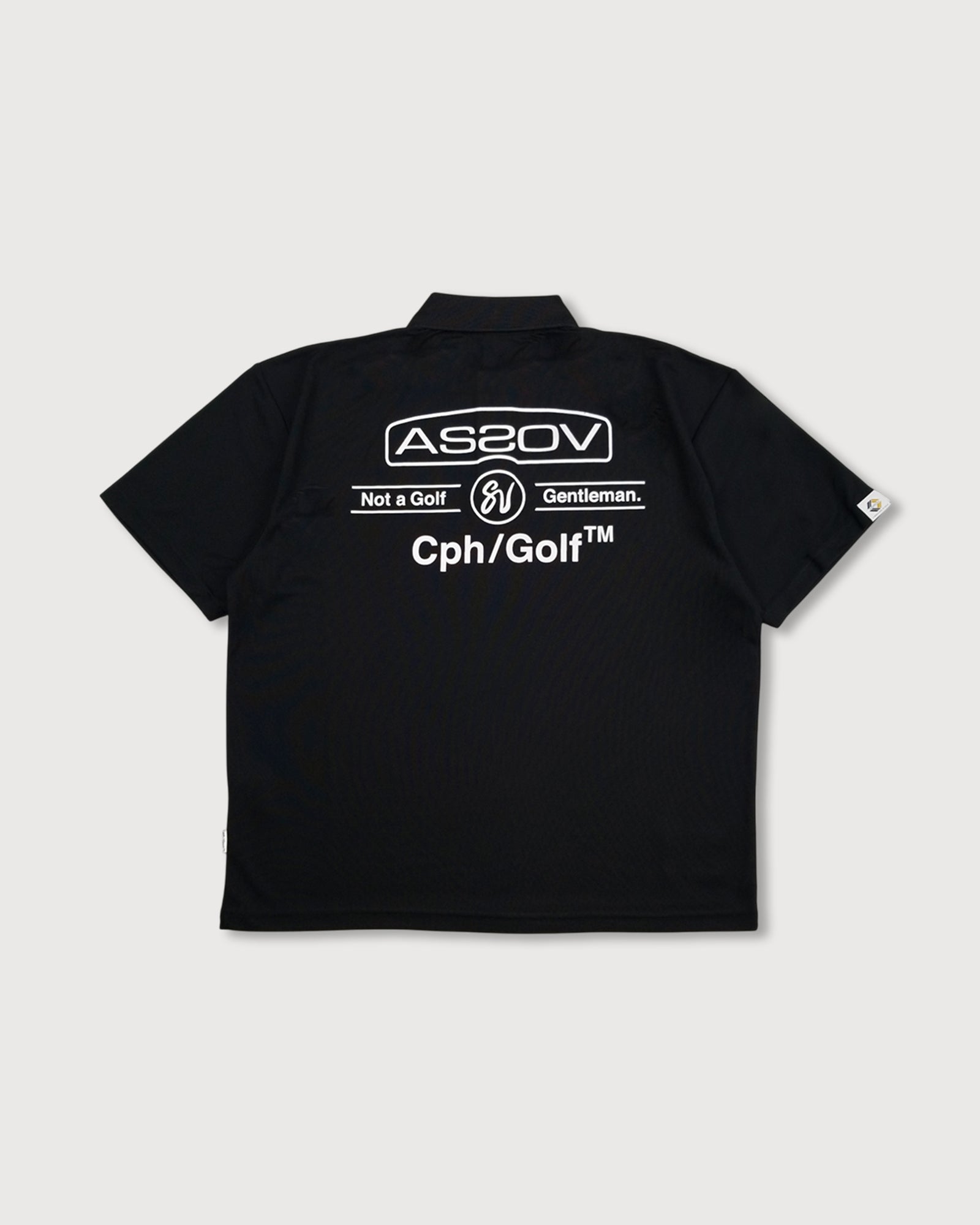 AS2OV × Cph/Golf™ #OVERSIZED S/S POLO - BLACK - – Cph/Golf™︎