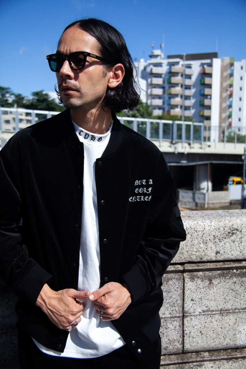 OLD ENGLISH LOGO STADIUM JACKET BLACK – Cph/Golf™︎