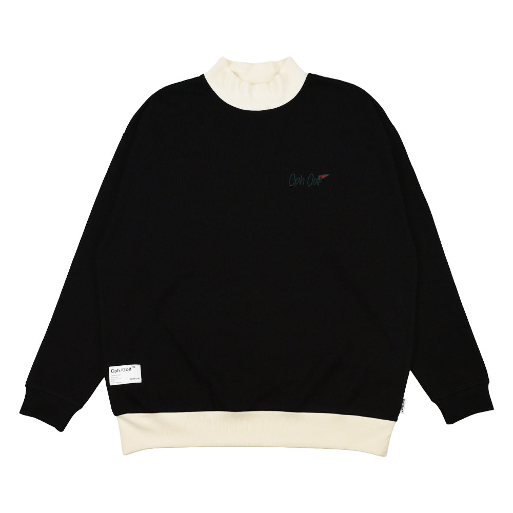 FLAG LOGO LS MOCK NECK TEE BLACK – Cph/Golf™︎