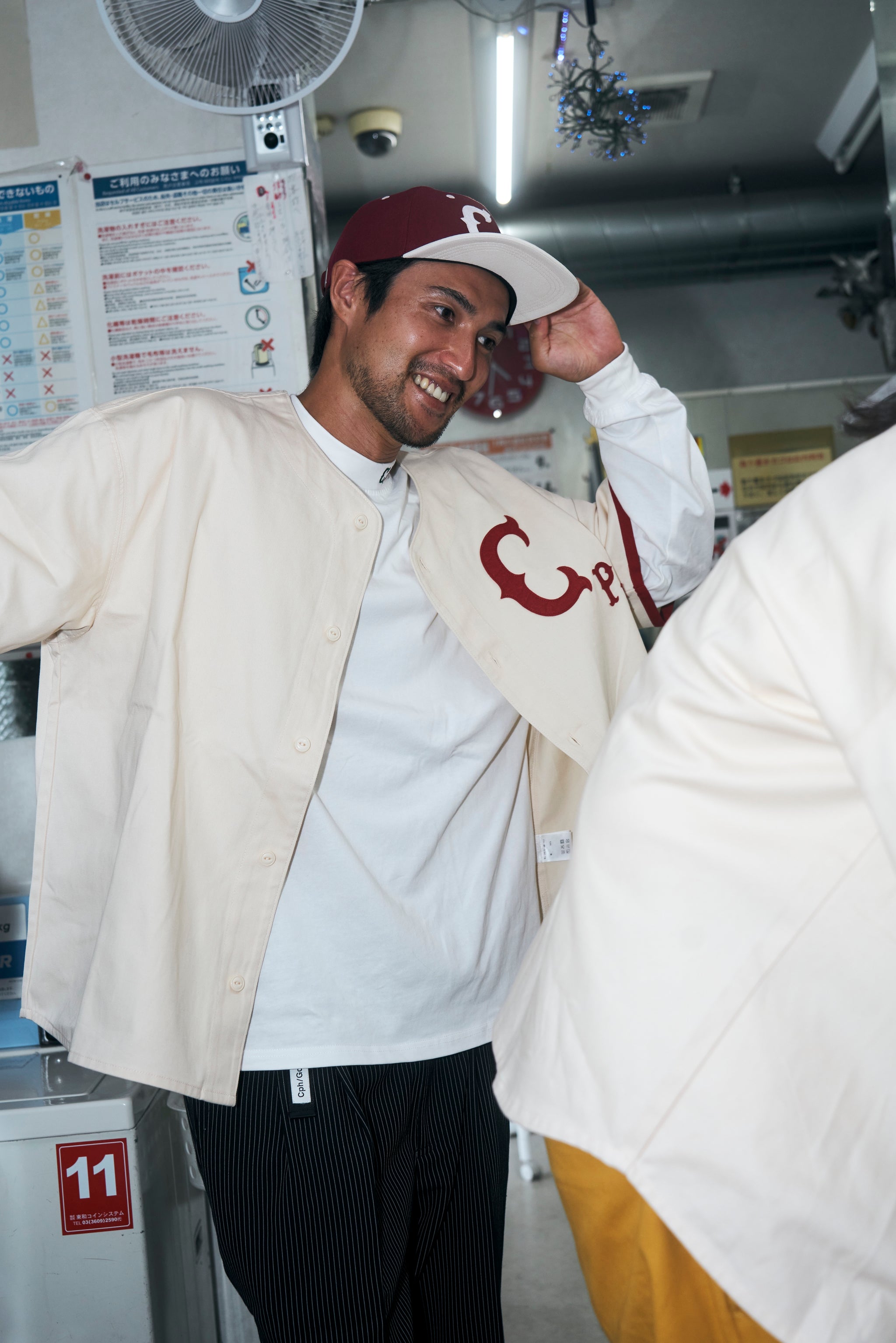 CLASSIC BB COTTON NO COLLAR SHIRT CREAM RED – Cph/Golf™︎