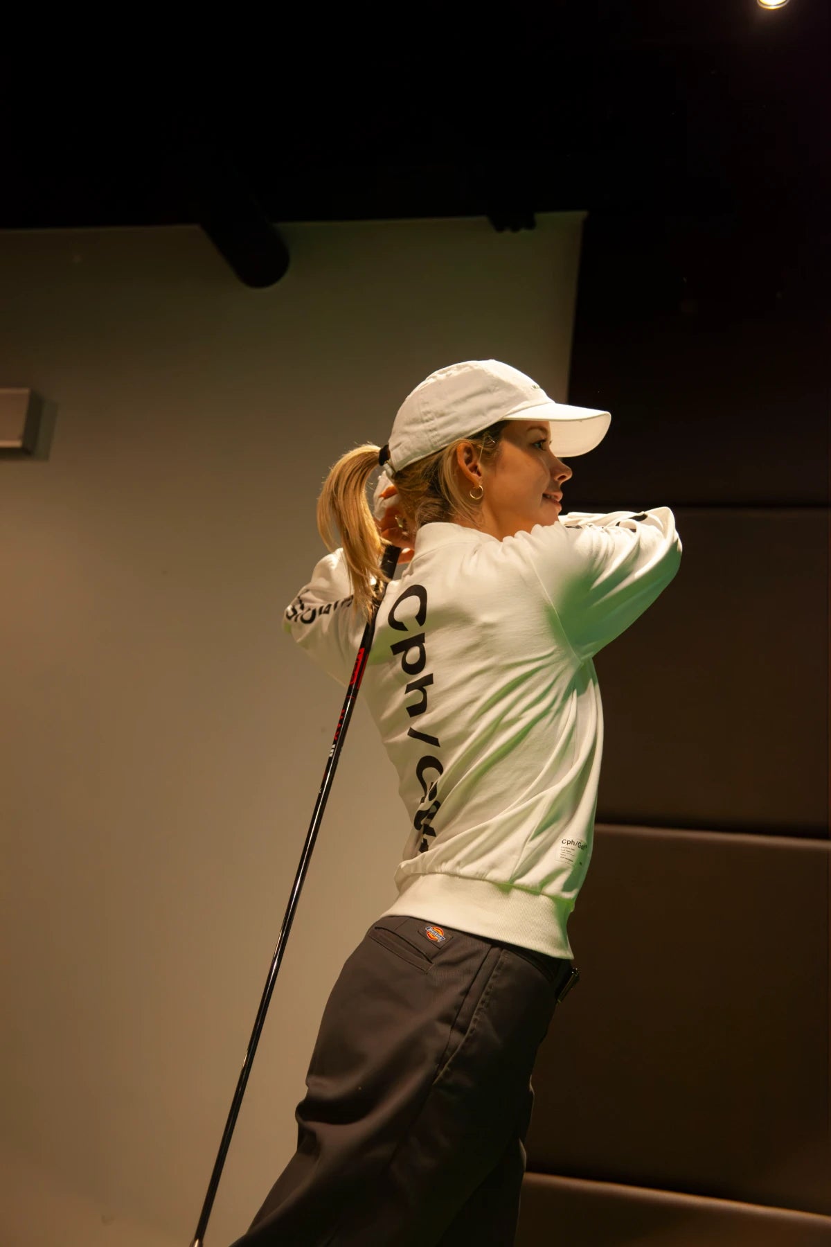 WOMEN] Cph/Golf LOGO LS MOCK NECK TEE WHITE – Cph/Golf™︎