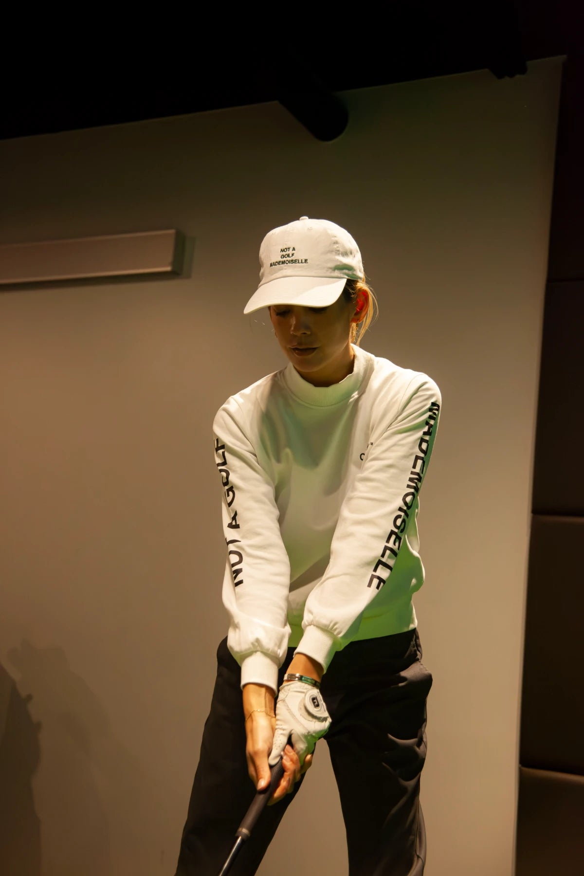 WOMEN] Cph/Golf LOGO LS MOCK NECK TEE WHITE – Cph/Golf™︎