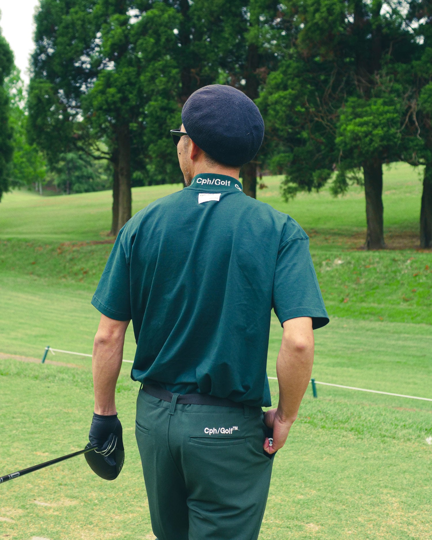 Cph/Golf™️ #JACQUARD LOGO MOCK NECK TEE - GREEN - – Cph/Golf™︎