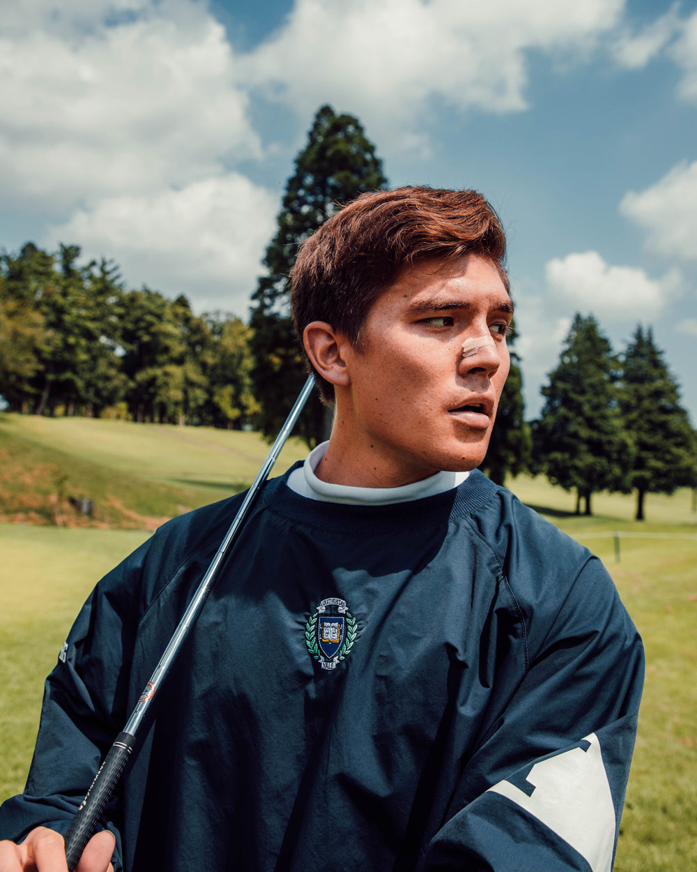 YALE UNIVERSITY × CAPTAINS HELM GOLF #NYLON SCHOOL P/O -NAVY