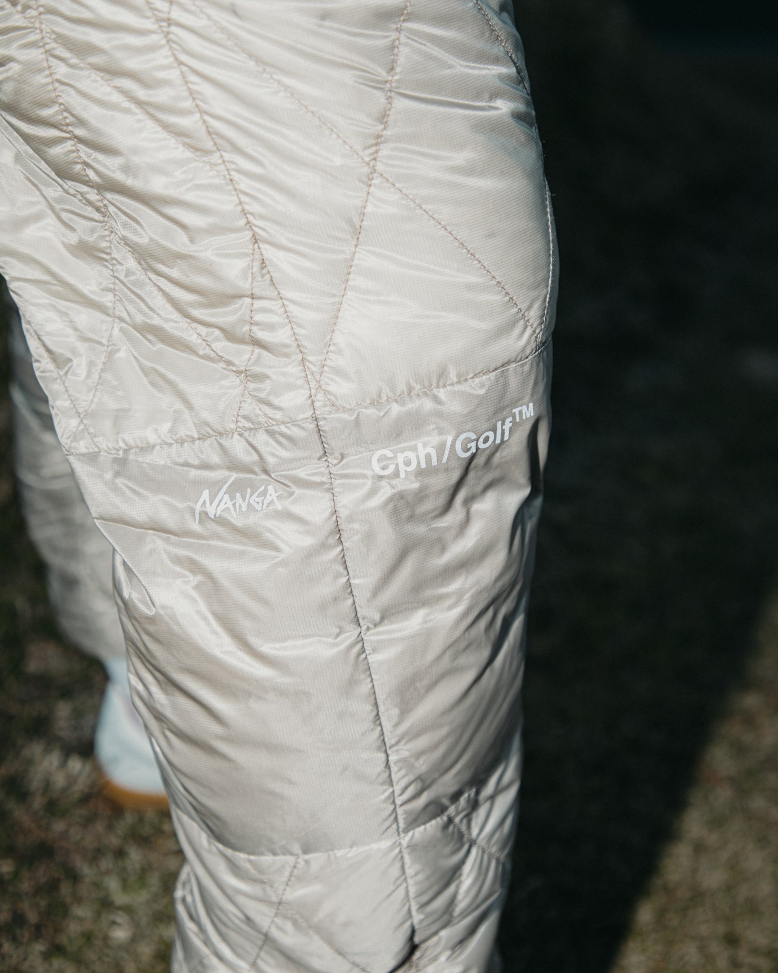 NANGA® × Cph/Golf™ #QLT DOWN TRACK PANTS - BEIGE - – Cph/Golf™︎