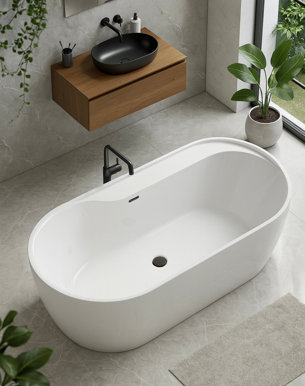 tMS7248 – 72″L x 48″W x 18″H – Acrylic Drop In Two Person Soaking