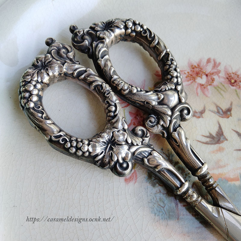 銀製ハサミ、銀製シザー、Sterlingsilver、グレープシザー、葡萄挟み