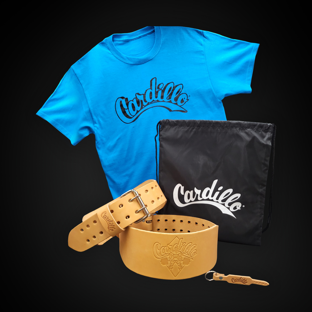 Men's 110 Lifting Weight Belt with Cardillo Powerlifter Logo on